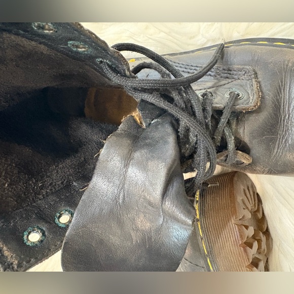 Vintage Dr. Martens Men’s Black Classic 1460 Lace Up Combat Boots YoungAdult Sz3 - Picture 10 of 13